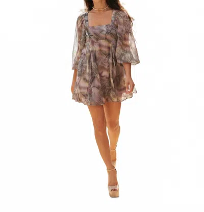 Reset By Jane Thalia Dress In Dark Mauve In Multi