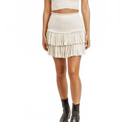 Reset By Jane Tiered Ruffle Skort In Cream In White