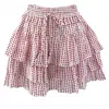 Reset By Jane Women's Charli Dotted Tiered Mini Skirt In Red/white