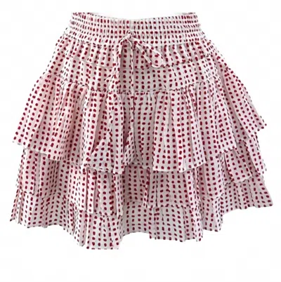 Reset By Jane Women's Charli Dotted Tiered Mini Skirt In Red/white