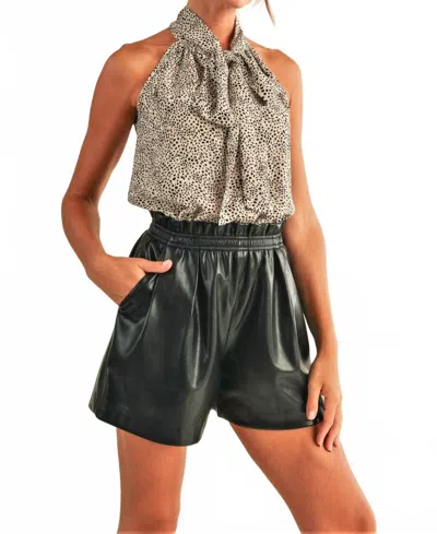 Reset By Jane Zaria Faux Leather Shorts In Black