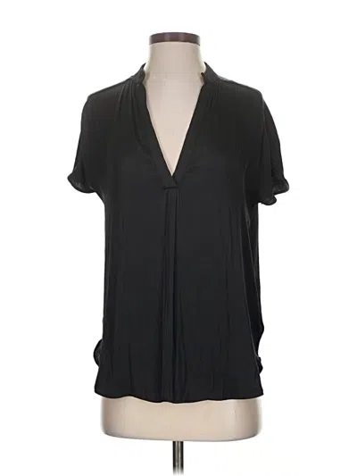 Pre-owned Reset Short Sleeve Blouse In Black