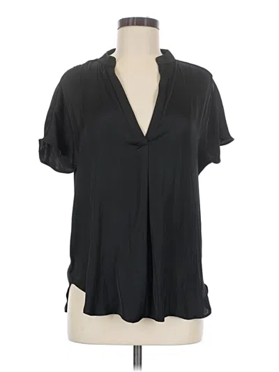 Pre-owned Reset Short Sleeve Blouse In Black