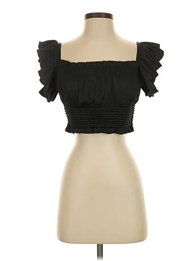 Pre-owned Reset Short Sleeve Top Black Strapless Neckline Tops