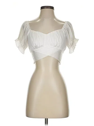 Pre-owned Reset Short Sleeve Top Ivory Sweetheart Neckline Tops