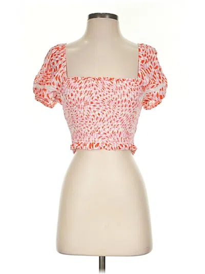 Pre-owned Reset Short Sleeve Top Orange Sweetheart Neckline Tops