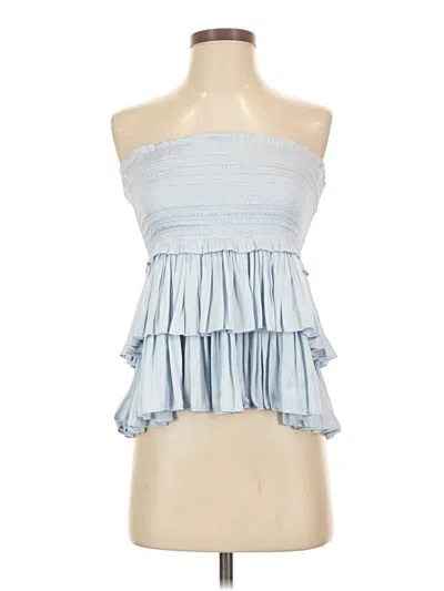 Pre-owned Reset Tube Top Blue Strapless Neckline Tops