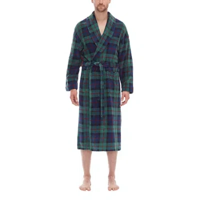 Residence Mens Big And Tall Fleece Long Sleeve Long Length Robe In Green