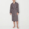 Residence Mens Big Flannel Long Sleeve Long Length Robe In Brown