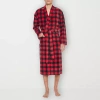 Residence Mens-big Fleece Kimono Robe Long Sleeve Long Length In Red