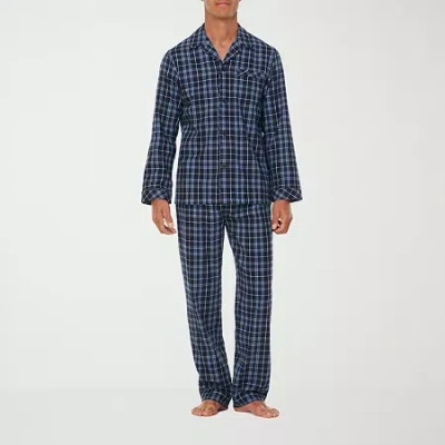 Residence Mens Flannel Long Sleeve 2-pc. Pajama Set In Blue