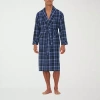 Residence Mens Flannel Long Sleeve Long Length Robe In Blue