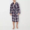 Residence Mens Flannel Long Sleeve Long Length Robe In Blue