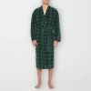 Residence Mens Fleece Kimono Robe Long Sleeve Long Length In Green