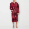 Residence Mens Fleece Kimono Robe Long Sleeve Long Length In Red