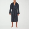 Residence Mens Fleece Long Sleeve Long Length Robe In Black