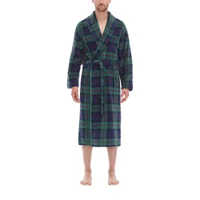 Residence Mens Fleece Long Sleeve Long Length Robe In Green