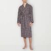 Residence Mens Tall Flannel Long Sleeve Long Length Robe In Brown