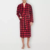 Residence Mens-tall Fleece Kimono Robe Long Sleeve Long Length In Red