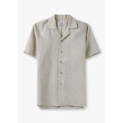 Resort Co Mens Linen Short Sleeve Shirt In Oatmeal In Gray