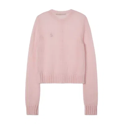 Rest&recreation Button Hole Knit Cardigan In Pink
