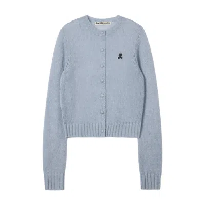Rest&recreation Button Hole Knit Cardigan In Blue