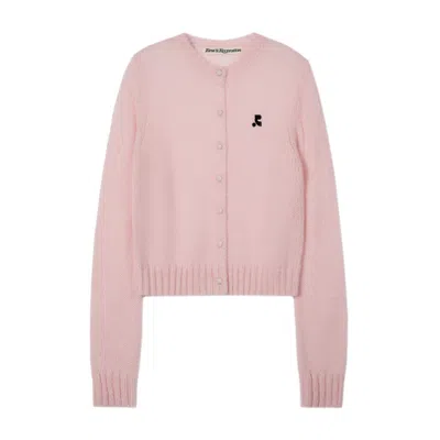 Rest&recreation Button Hole Knit Cardigan In Pink