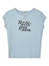 Rest&recreation Cap-sleeve Logo-print T-shirt In Blue