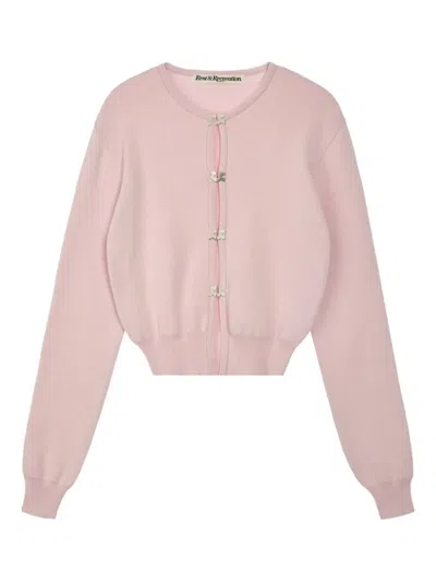 Rest&recreation Clip-fastening Knit Cardigan In Pink