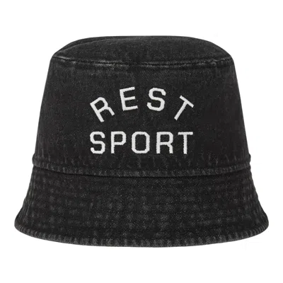 Rest&recreation Denim Bucket Hat In Black