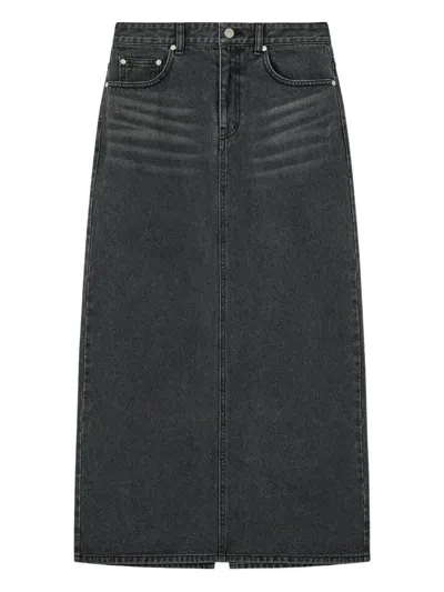 Rest&recreation Denim Maxi Skirt In Black