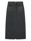 Rest&recreation Denim Maxi Skirt In Gray