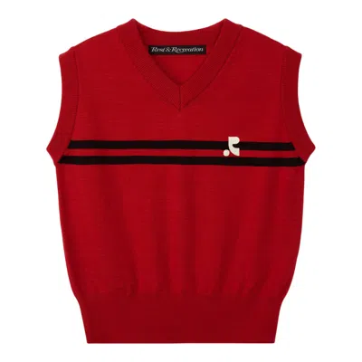 Rest&recreation Double Line Knit Vest In Red