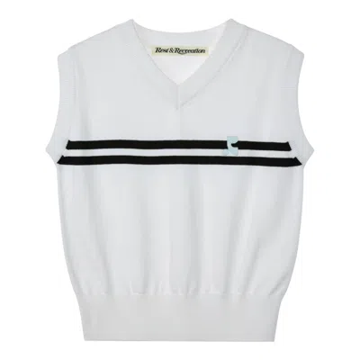 Rest&recreation Double Line Knit Vest In White