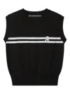 Rest&recreation Double-striped Knit Vest In Black