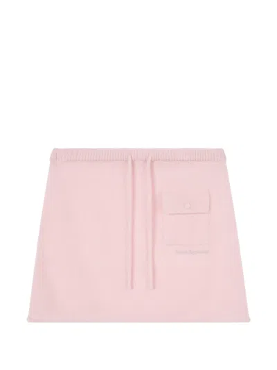Rest&recreation Drawstring Knitted Mini Skirt In Pink