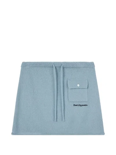 Rest&recreation Drawstring Knitted Skirt In Blau