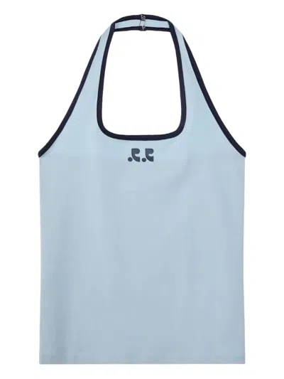 Rest&recreation Halter Neck Sleeveless Top In Blue