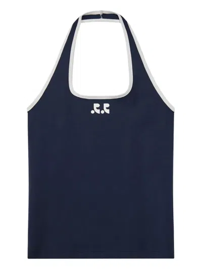 Rest&recreation Halterneck Sleeveless Top In Blue