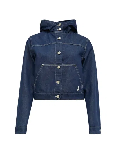 Rest&recreation Hooded Denim Jacket In Blue