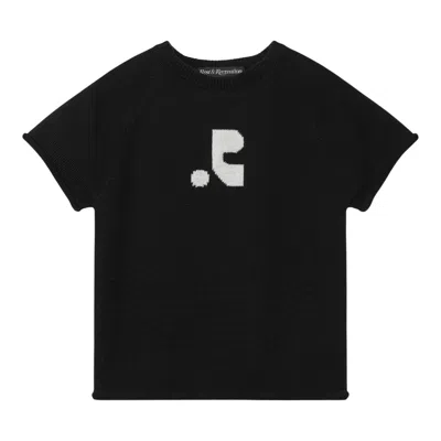 Rest&recreation Jacquard Knit Top In Black