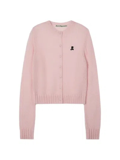 Rest&recreation Logo-embroidered Cardigan In Pink