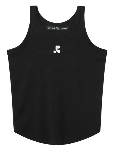 Rest&recreation Logo-embroidered Tank Top In Black