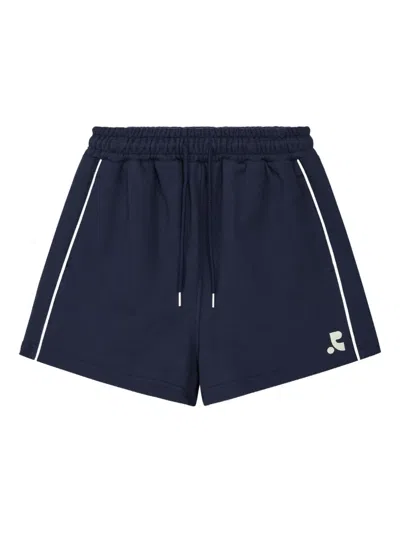 Rest&recreation Logo-print Track Shorts In Blue