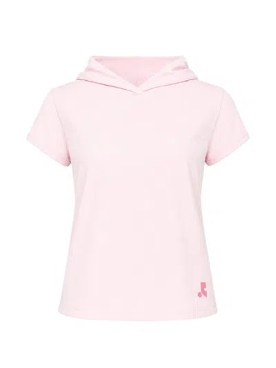 Rest&recreation Logo-patch Short-sleeve Hoodie In Pink