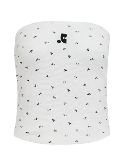 Rest&recreation Logo-pattern Tube Top In White