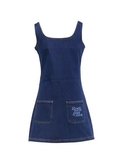 Rest&recreation Logo-print Mini Dress In Blue