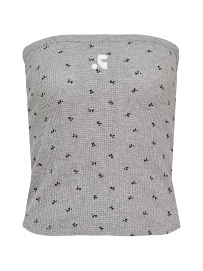Rest&recreation Logo-print Tube Top In Gray