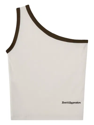 Rest&recreation One-shoulder Binding Top In White