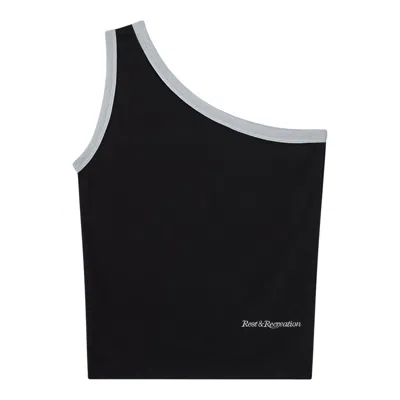 Rest&recreation One Shoulder Sleeveless Top In Black